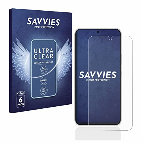 Savvies 6 Stück Schutzfolie für Samsung Galaxy S22 5G Displayschutz-Folie Ultra-Transparent