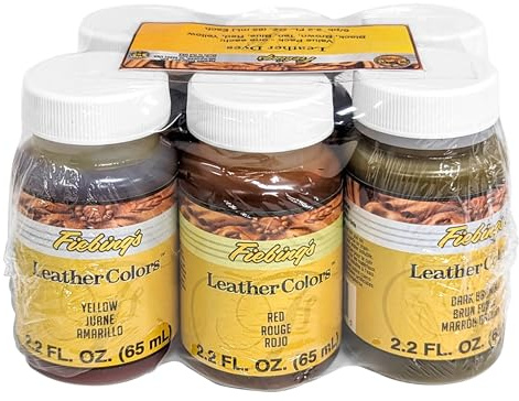 Fiebings Leather Dye 2oz 6/Pkg-Assorted F2120-06