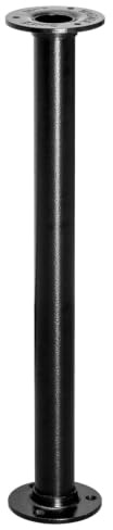 WAGNER Möbelbein/Tischbein/Möbelfuß Industrial Pipe - Ø 30 x 400 mm, inkl. Zwei Anschraubplatte Ø 75 mm, Stahl pulverbeschichtet schwarz - 12504001