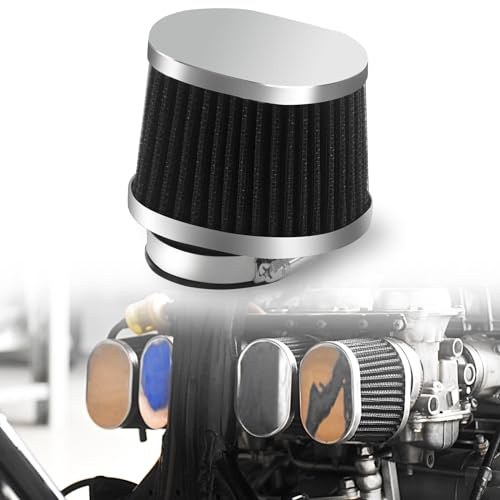 DKMOTORK Filtro dell'aria da 48 mm, 49 mm, 50 mm per moto, pod, cruiser/strada/ATV/moto da cross/quad/scooter/go kart