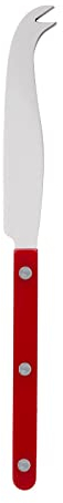 SABRE PARIS - Cheese Knife 24 cm - Bistrot Collection - All Cheeses - Stainless Steel & Nylon - Dishwasher Safe - Burgundy - Brilliant Finish