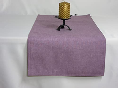 Tischläufer | Lila/Violett - Eckig - 40x140cm | Tischband | Mitteldecke | Leinen-Optik | Lotus-Effekt | Schmutzabweisend