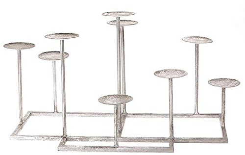 Dadeldo Living & Lifestyle Kerzenleuchter -Deluxe- Metall 28x48cm Silber Dekoration Tischdeko