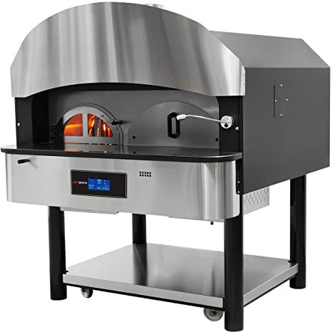 GGM Gastro GPORE630 | Horno de pizza de gas (con depósito de madera) – 6 x 30 cm – Digital – Giratorio