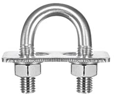 sourcing map Round U-Bolts, 27mm(1.06) Inner Width 56mm Length M10 304 Stainless Steel U Clamp Bolt with Nuts Washers and Plates, for Boat Trailer