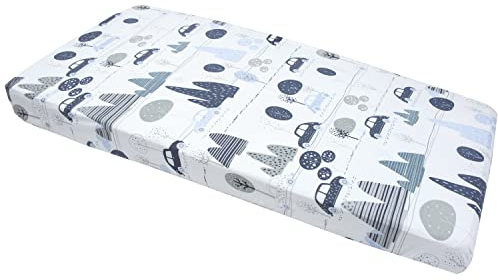 Medi Partners Spannbettlaken 60x120 Baby Bettlaken Kinderbett Spannbetttuch 100% Baumwolle - Fitted Kinder Sheet Bettwäsche Babymatratze Schlafsack Babybett (Retro-Autos)