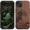 kwmobile Hülle kompatibel mit Apple iPhone 13 Hülle - Holz Case - Handy Cover - TPU Handyhülle in Dunkelbraun Holz Japanische Welle