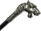 CAZARU Vintage Gehstock für Männer, 89 cm Metall Wolfskopf Elegant Gentleman Dekorative Gehstöcke Cosplay Stöcke Familie