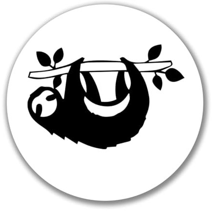 Huuraa Aufkleber Faultier Silhouette Geschenk 10cm Sticker Faultier Geschenkidee