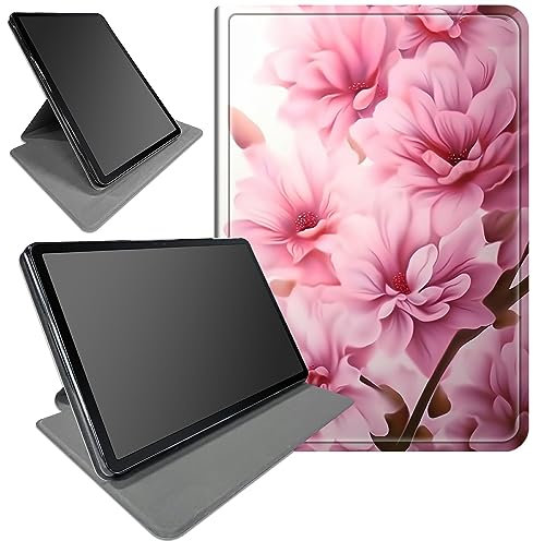 DIGTIALL Custodia per Samsung Galaxy Tab S6 Lite da 10,4 pollici modello 2024/2022/2020 (SM-P610/P613/P615/P619), supporto girevole a 360 gradi per tablet Samsung S6 Lite, fiori rosa
