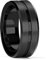 Anello da uomo 8 mm, nero, in tungsteno, con scanalatura smussata, anello di fidanzamento da uomo, San Valentino, regalo pratico ed elegante, in tungsteno, Tungsteno