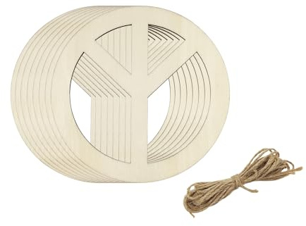 30 Stück 10,2 cm Holz Peace Zeichen Unlackiertes Holz Pease Zeichen Ausschnitte Holz Friedenszeichen Hängende Ornamente DIY Frieden Handwerk Geschenkanhänger für Home Party Dekoration Handwerk Projekt