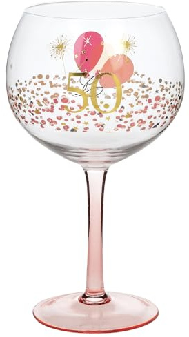 Shudehill Giftware Rush Blossom Special Birthday Gin Glass (50th)