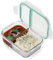 SOPL-OLIVEWARE Oliveware Elite Microwave Safe Office Two Compartment Lunch Box Set | Borosilicate Glass | Safety Lock Airtight Tiffin Containers (600ml), LB167