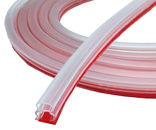Transparente Türdichtung Dichtungsband Selbstklebende, 10mm(B)*10mm(D)/ 6m(L) Dichtungsband für Türdichtung Fenster/Anti-Kollision/Schalldichter/Wasserdichter Gummidichtungsstreifen