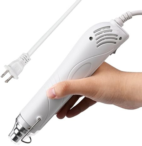 LBTEE Mini Heat Gun, 300W Fast Heat Hot Air Gun with 6Ft Extra Thickened Cord and Overload Protection for DIY Craft Embossing, Vinyl Wrap, Shrink Tubing/Wrapping, Epoxy Resin, White