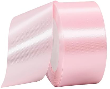 Rosa Satinband 50mm,Geschenkband Satinband 22 Meter Polyesterband, Rosa Schleifenband für Geschenkverpackung,Dekoration,Hochzeit,Weihnachten,Bastelarbeiten,und Geschenkverpackung