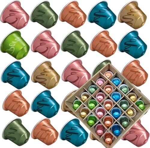 25x Coffee Capsules Compatible with Nespresso Original Machines – Master Origin Style Selection in Gift Box with Free Treats