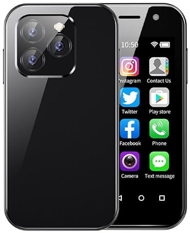 Mini Smartphone SOYES XS14 Pro 3.0 Android 9.0 4G LTE Dual SIM Face ID Dual Camera WiFi Bluetooth Hotspot GPS OTG Unlocked Mobile Phone (Black, 2GB RAM 16GB ROM)
