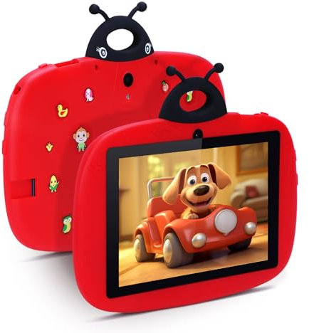C idea Tablet für Kinder, 7 Zoll Tablets für Kinder von 3–7 Jahren, 4 GB RAM, 32 GB ROM Kleinkind-Tablet, Lern-Tablet für Jungen und Mädchen, unterstützt Iwawa, Bluetooth, HD-Bildschirmanzeige, Rot