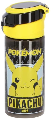 Borraccia in tritan Pikachu bottiglia Pokemon con apertura automatica pop-up 500 ml per bambini