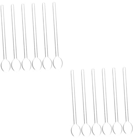 ULDIGI 2 Sets Großer Rührlöffel Aus Glas Café- Und Küchenutensilien Sicher Für Suppe Kaffee Desserts 6 Stück X 2