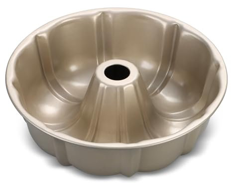 Homikit Kuchen Backform, 25,4cm Karbonstahl Kuchenform, Rund Backform für Kürbis Brot, Antihaftbeschichtet Tortenform Leicht zu lösen & Leicht zu reinigen, Robuste, Gold