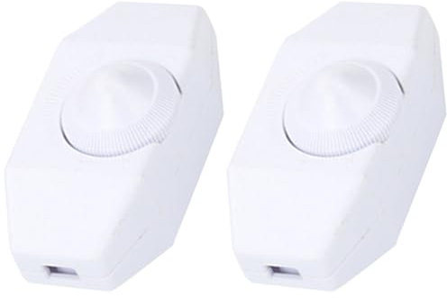 Powice 2X Dimmer für LED Lampen,Dimmer 1–60W Dimmung,LED Dimmer 230V,Dimmer für LED Lampen 230V,Dimmer Schalter Kann zur Einstellung Verschiedener Beleuchtungsgeräte Verwendet Werden,Weiß