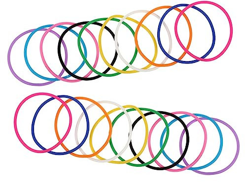 JOINPAYA 20pezzi Braccialetti in Gelatina Silicone Bracciali Elastici Unisex Comodi Bracciali Colorati in Silicone Delicati Sulla Accessori Da Polso Ciondolo