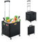 Relaxdays Einkaufstrolley, klappbar, Einkaufskorb mit Rollen, Deckel & Teleskopgriff, bis 35 kg, Klapptrolley, schwarz