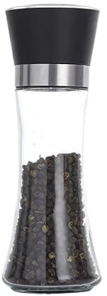 1 x manuelle Salz- und Pfeffermühle, Gewürzflasche, Glas, Edelstahl, Gewürzmühle, Salzstreuer, Küchenmühlen, Zubehör, leicht zu reinigende Mühlen