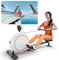 Rudergerät mit Magnetischem Fitnesstrainer, MAX 136 kg Tragfähigkeit, MJWW Geräuschloses Rudergerät für den Heimgebrauch mit 32 Widerstandsstufen, Cardio-Trainingsgerät mit APP und LCD-Monitor
