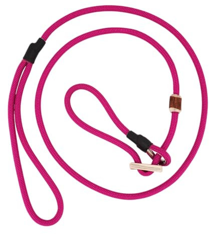 Moxonleine Durham für Hunde | Robuste Hundeleine | Halsband & Leine in einem | Hochwertige Retrieverleine & Agilityleine mit Zugstopp (Pink, 130 cm)