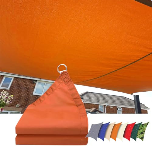 Toldo Vela de Sombra Impermeable,Toldos de Vela Rectangular 5x7m,Toldos Exterior Terraza Protección UV 95%,para Jardin, Balcón, Patio.(Naranja)