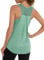 Terecey Damen Sport Tank Top Ärmelloses Yoga Fitness Shirt Locker Racerback Sporttop Atmungsaktives Mesh Zurück Sportoberteile, Grün L