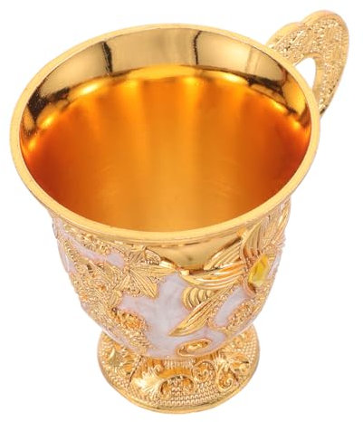 LIFKOME Calice Médiéval Pour Fête Banquet Bar Décor Motif Fleur Tasse à Boire Vintage Gobelet or