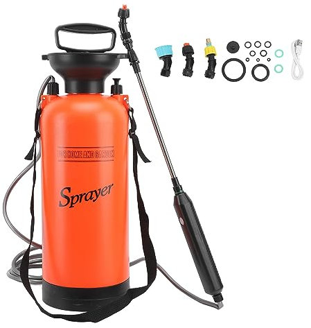 Spruzzatore elettrico Spruzzatore di pompa a pressione da giardino prato portatile per piante che irrigano il lavaggio domestico, leggero robusto efficiente (8L)
