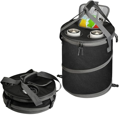 Kato Tirrinia 20L Groß Kühltasche Isoliertasche, Faltbar Picknickkorb Kühlbox mit Flaschentasche 2 Flaschen & Bier Flaschenöffner, Kühlkorb Thermo Tasche für Camping BBQ Strand Auto Einkaufen