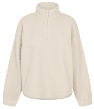 USA Pro Womens Borg Quarter Zip Fleece Long Sleeve Cream 12