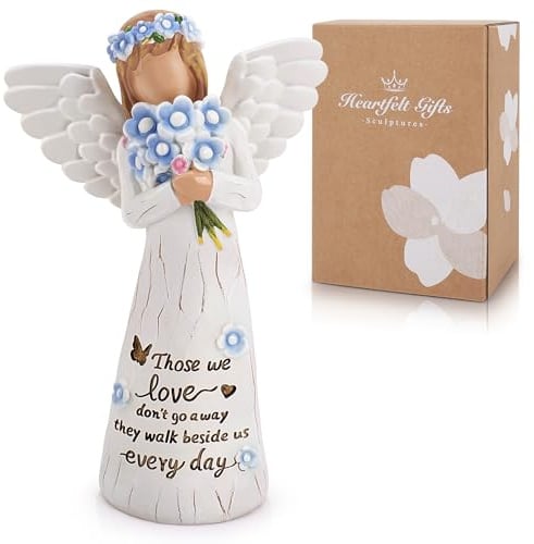 Forget Me Not Figurine Sympathy Gift for Loss of Loved One Best Friends Present Memorial Gift for Family Remembrance Gifts Angel Figurine Ornaments Best Friendship Hand-Painted Figurines Ornaments