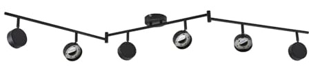 Lindby Strahler Jyla (Modern) in Schwarz aus Metall (6 flammig, GX53) - Deckenlampe Deckenleuchte Lampe Spot Arbeitszimmerleuchte
