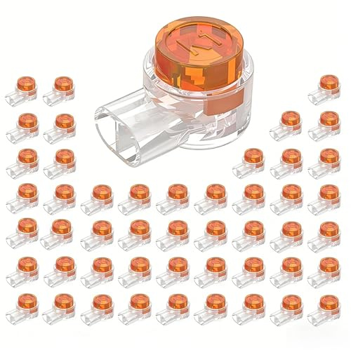 K1 Gel Filled Wire Splice Connectors 2 Way Jelly Crimps Waterproof Cable Joiners, Moisture Resistant Gel Filled Connectors for Telephone Data Speaker Cable Repair Orange