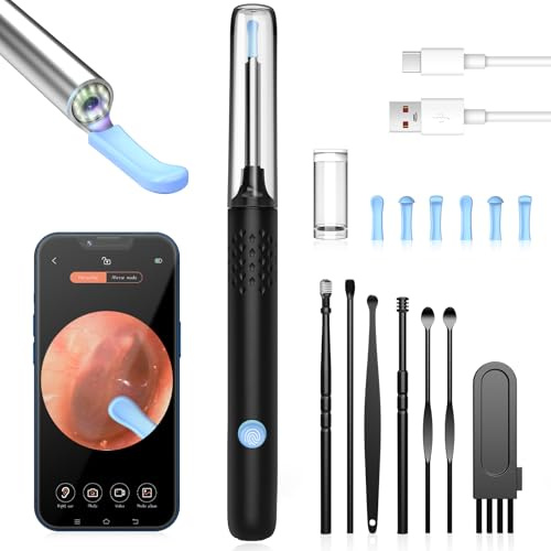 LMECHN Ear Wax Removal Kit with 1080P Camera | Ear Cleaner Otoscope with LED Light, Ear Cleaning Kit Compatible with iPhone, iPad & Android Phones