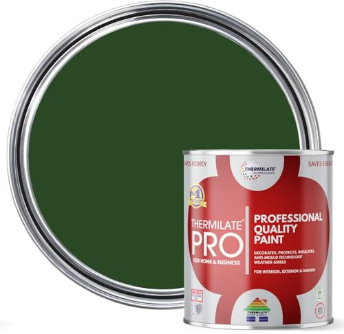 Thermilate PRO FLEX Interior & Exterior Paint - Professional Multi-Surface Paint & Primer for All Walls, Wood, Furniture, Kitchen Cupboards & Garden | All-in-One - Racing Green - 1L - Matt