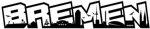 Samunshi® Wandtattoo Bremen Schriftzug Skyline schwarz