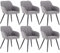 WOLTU Esszimmerstühle 6er Set Esszimmerstuhl Küchenstuhl Polsterstuhl Design Stuhl mit Armlehnen, mit Sitzfläche aus Leinen, Gestell aus Metall, modern, Hellgrau, BH107hgr-6
