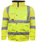 High Visibility Safety Security Reflective Protective Waterproof Workwear Bomber Jacket Fluorescent (S, Fluorescent Yellow)