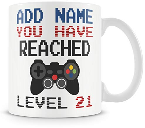 21st Birthday Gamer Gift - Personalised Mug/Cup - Add Name - Video Game Design