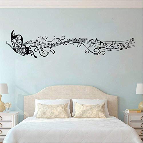 Music Notes Wall Decal Removable Butterfly Wall Stickers Home Livingroom Decor Vinyl Music Note Wallpaper Vinyl Art Size:57 * 65cm