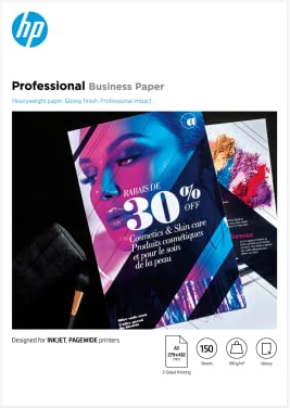 HP InkJet, PageWide und Laser Professional Business Papier (A3, 150 Blatt, glänzend 180 g/m²)